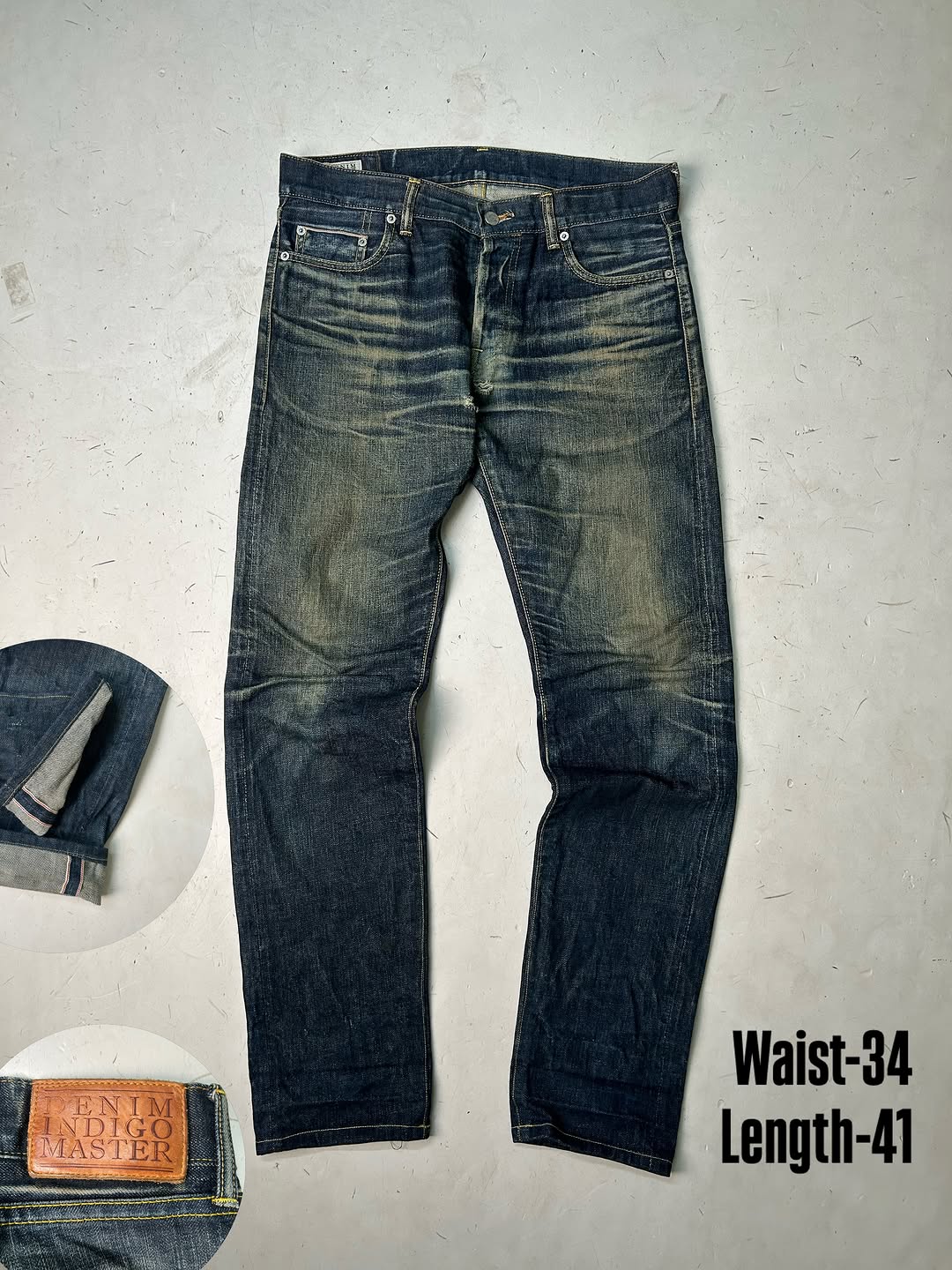 Indigo Denim Masters Selvedge Denim Jeans,W34/L41