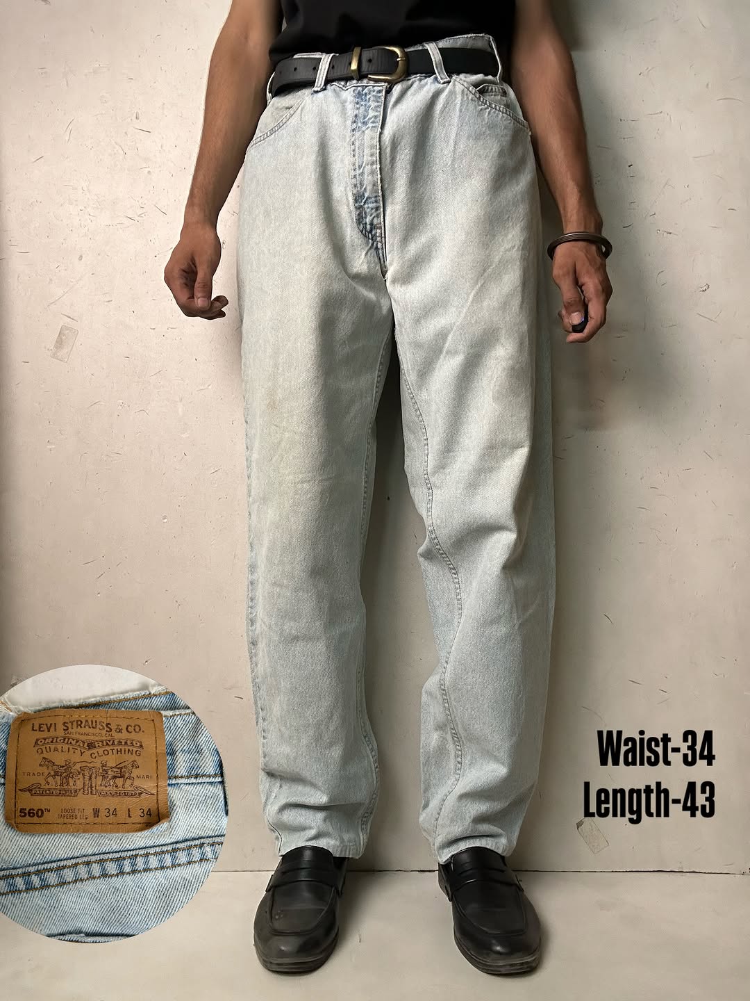 Levi’s 560 orange Tab light washed Jeans,W34/L43
