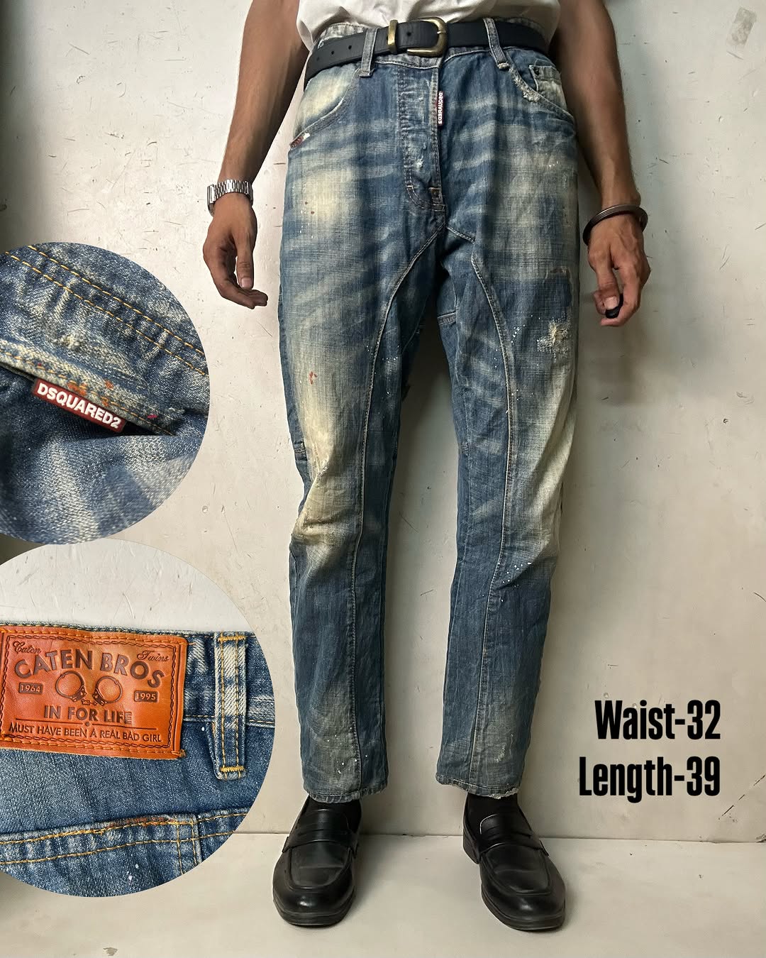 DSquared2 Caten Bros Vintage Biker Jeans,W32/L39