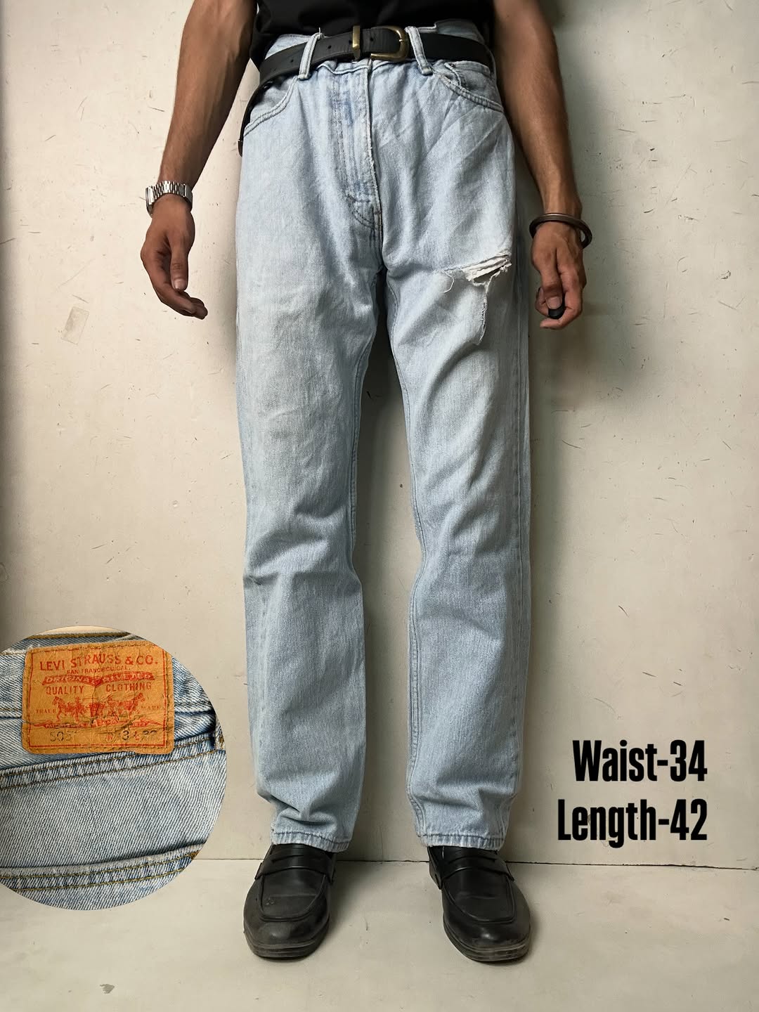 Levi’s 505 lightwashed Jeans,W34/L42