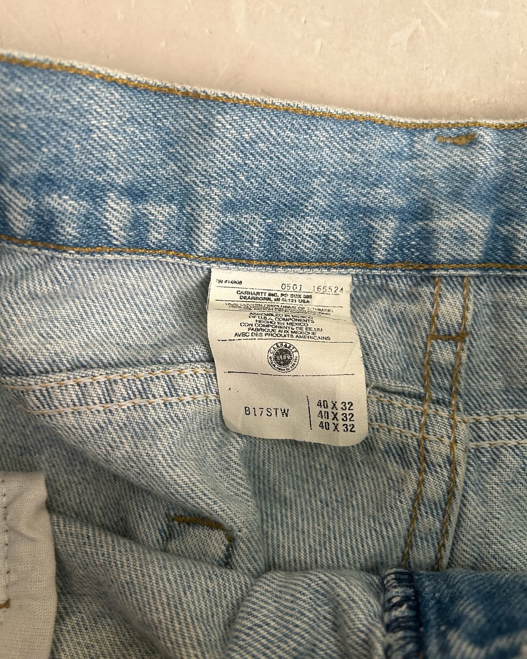 Carhartt B17 Vintage Denim Jeans,W38/L44 - Image 3
