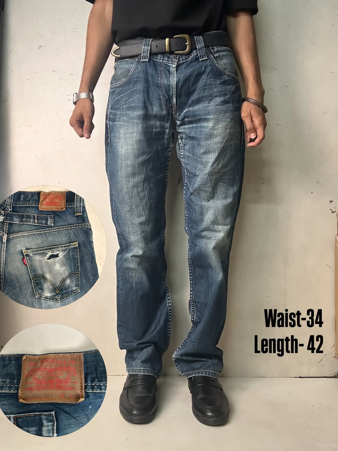 Levi’s 511 Vintage Jeans with adjustable belt,W34/L42