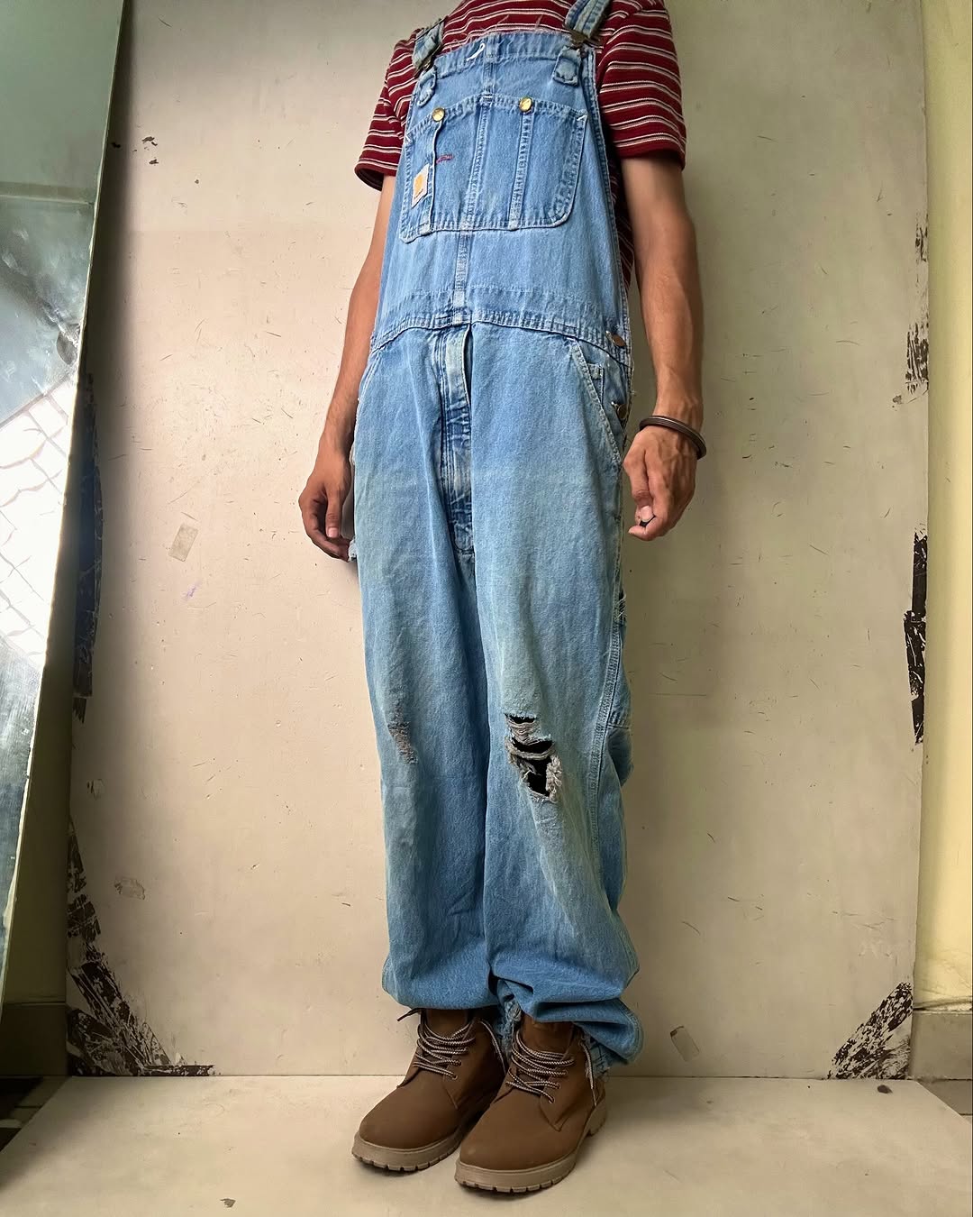 Carhartt Denim Dungarees Overall,W34/L41 - Image 3