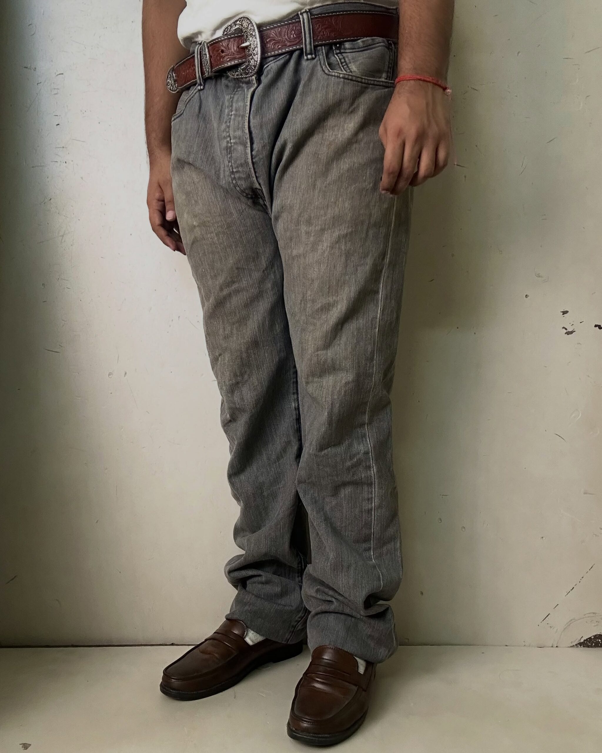 VINTAGE LEVI’S RARE 501 GREY DENIM JEANS,W38/L43 - Image 3