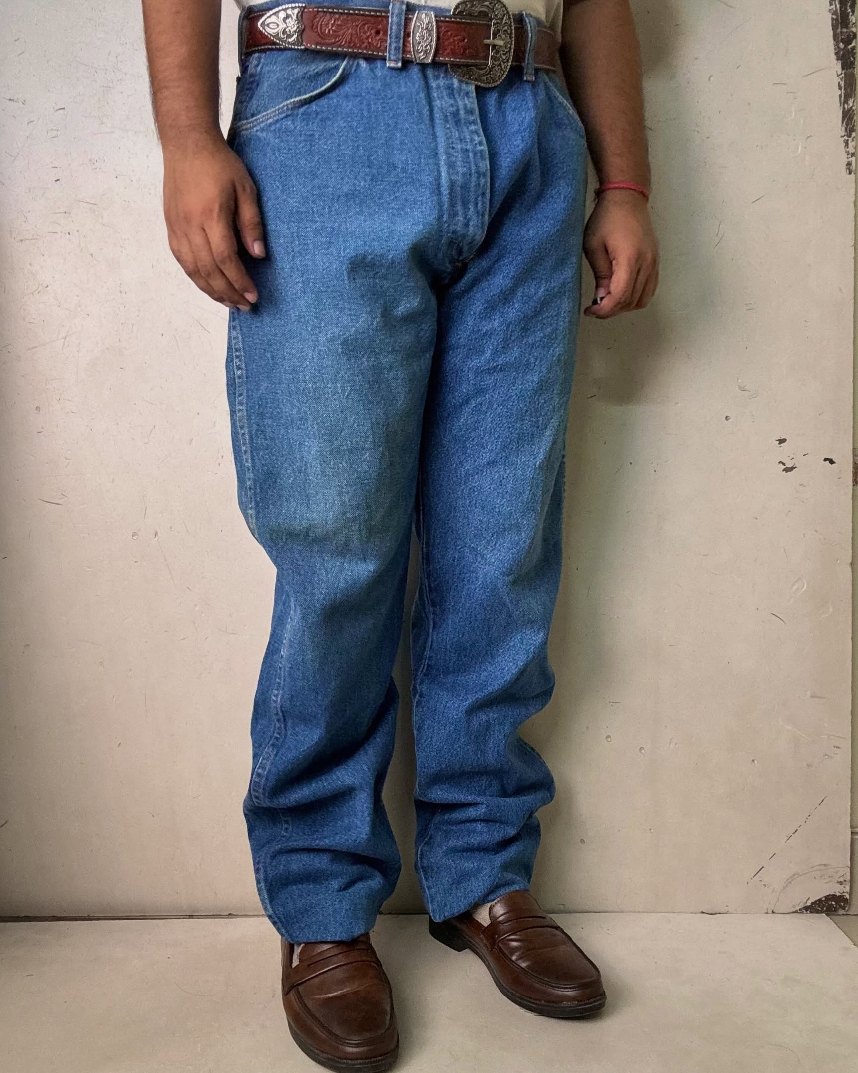 VINTAGE RUSTLER PREMIUM STRAIGHT FIT DENIM JEANS,W36/L44 - Image 3