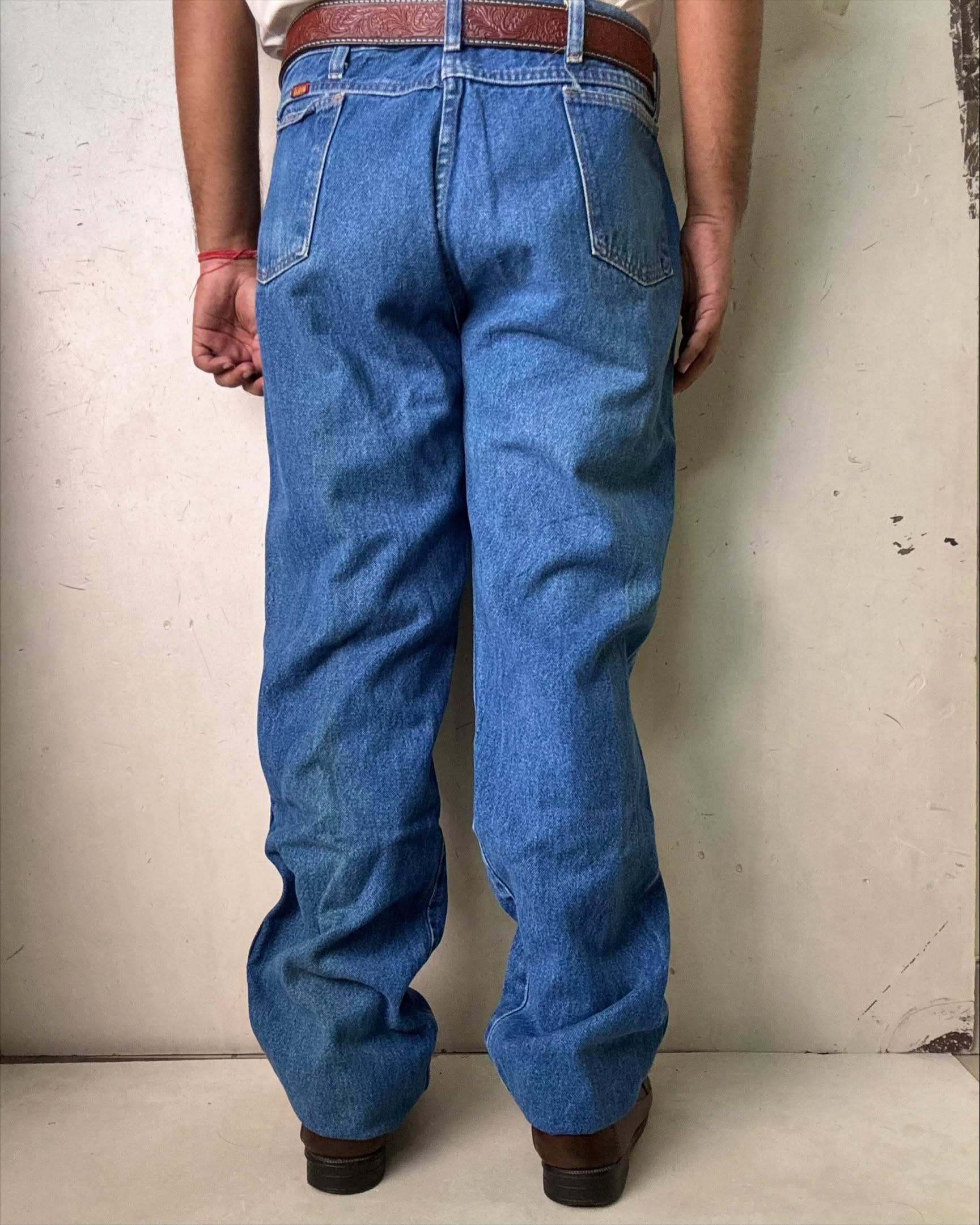 VINTAGE RUSTLER PREMIUM STRAIGHT FIT DENIM JEANS,W36/L44 - Image 4