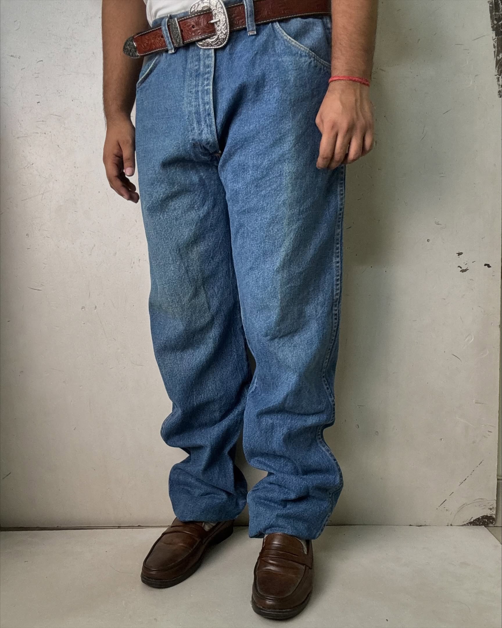 VINTAGE RUSTLER PREMIUM STRAIGHT FIT DENIM JEANS,W36/L44 - Image 5