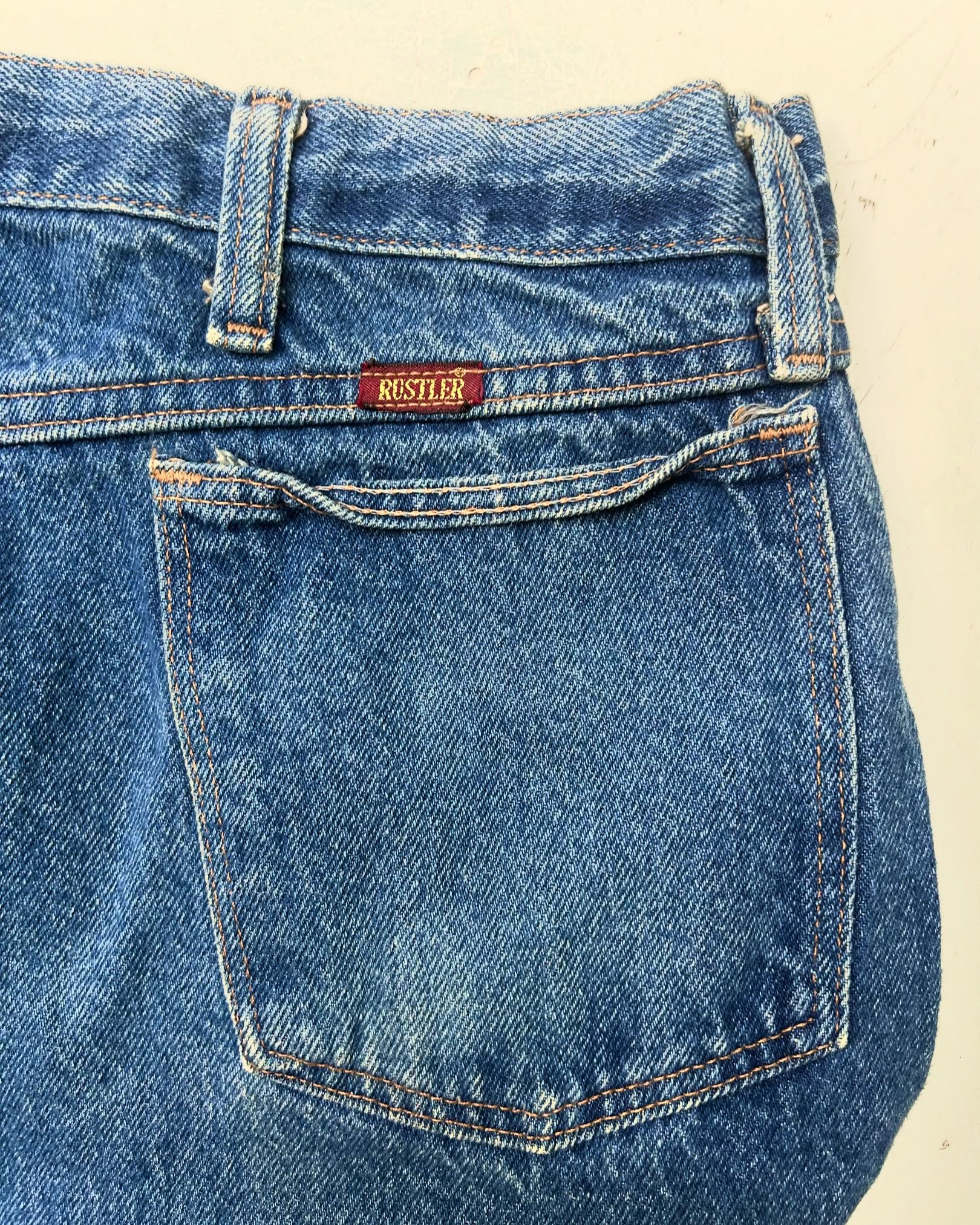 VINTAGE RUSTLER PREMIUM STRAIGHT FIT DENIM JEANS,W36/L44 - Image 6