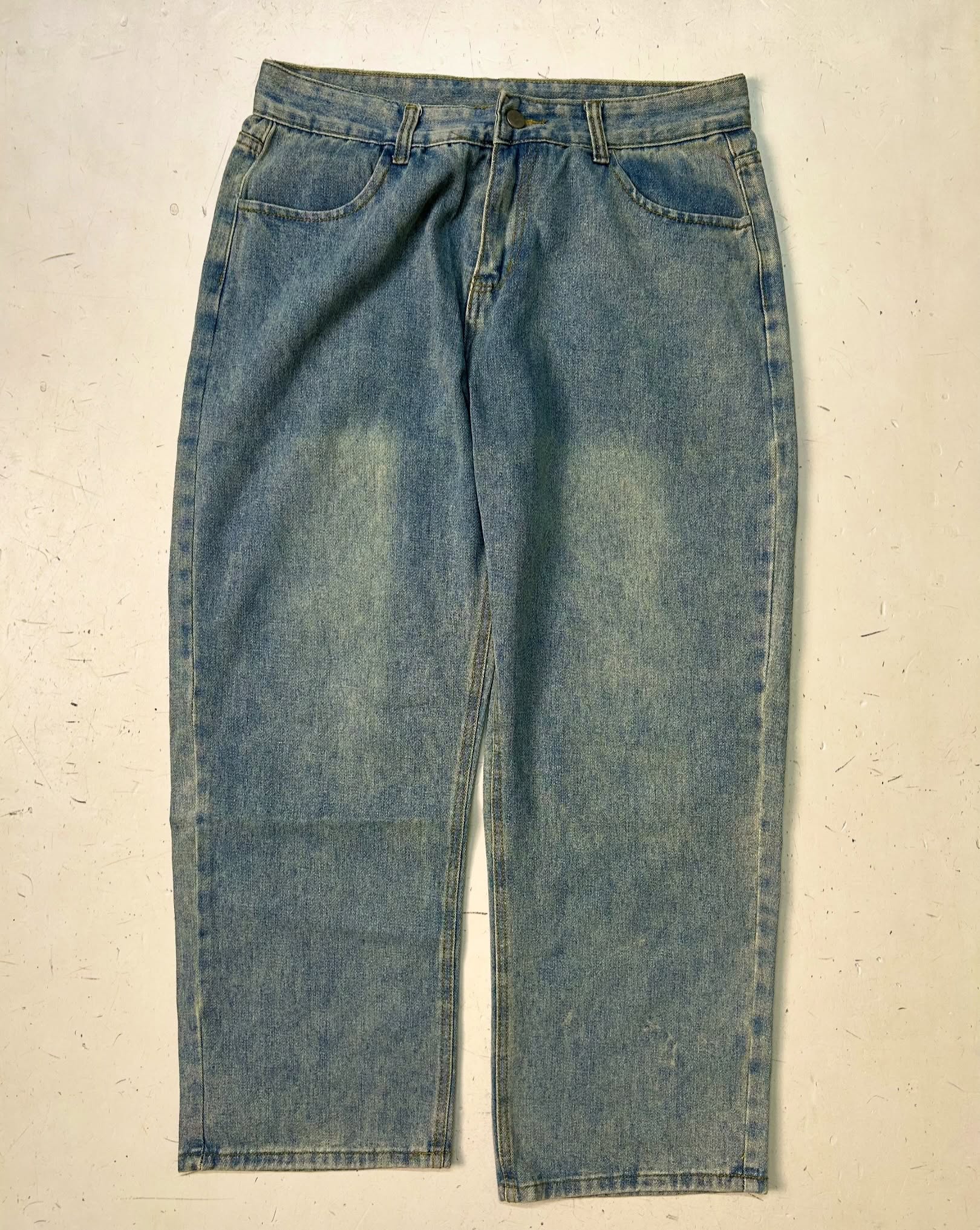 VINTAGE STONE WASHED PREMIUM DENIM JEANS,W32/L40 - Image 4