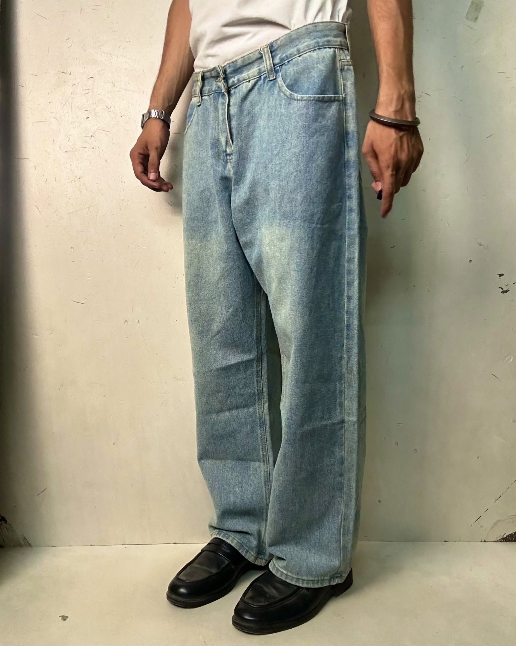 VINTAGE STONE WASHED PREMIUM DENIM JEANS,W32/L40 - Image 3