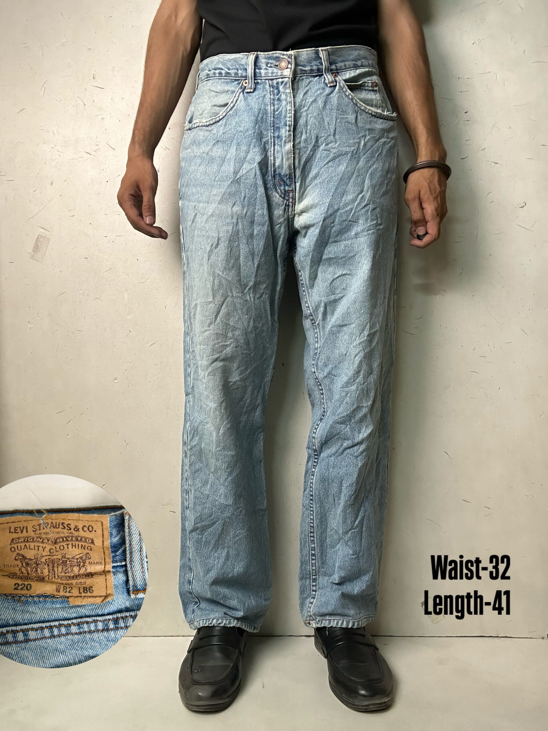 Levi’s 220 Orange Tab light washed Jeans,W32/L41