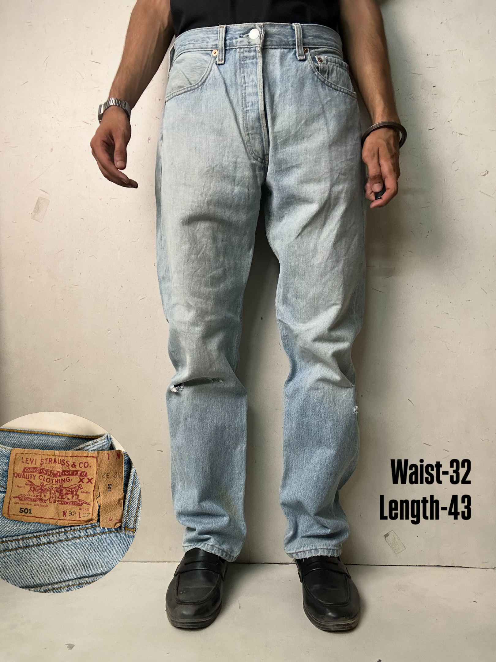 Levi’s 501 light washed vintage Jeans/W32/L43
