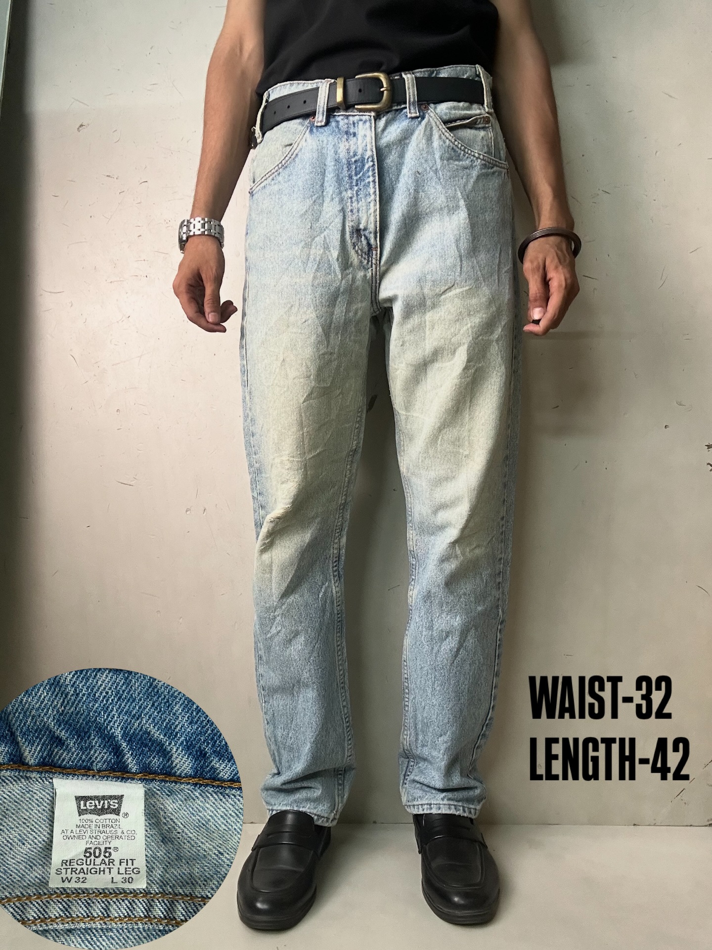 Vintage Levi’s 505 Orange Tab Light Washed Jeans,W32/L42