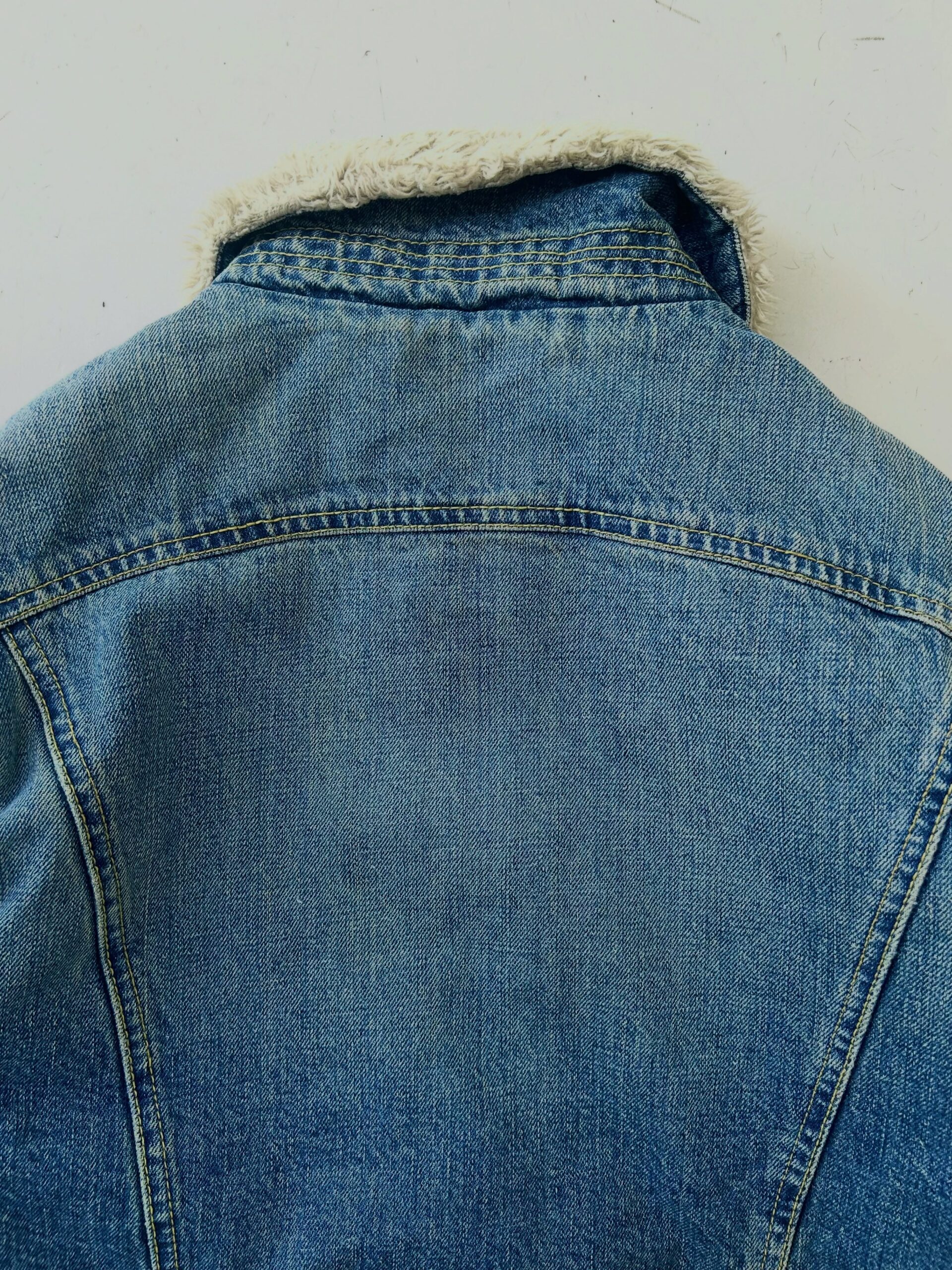 VTG RARE LEE SHERPA COLLAR DENIM JACKET,Size-M,C38/L24 - Image 7