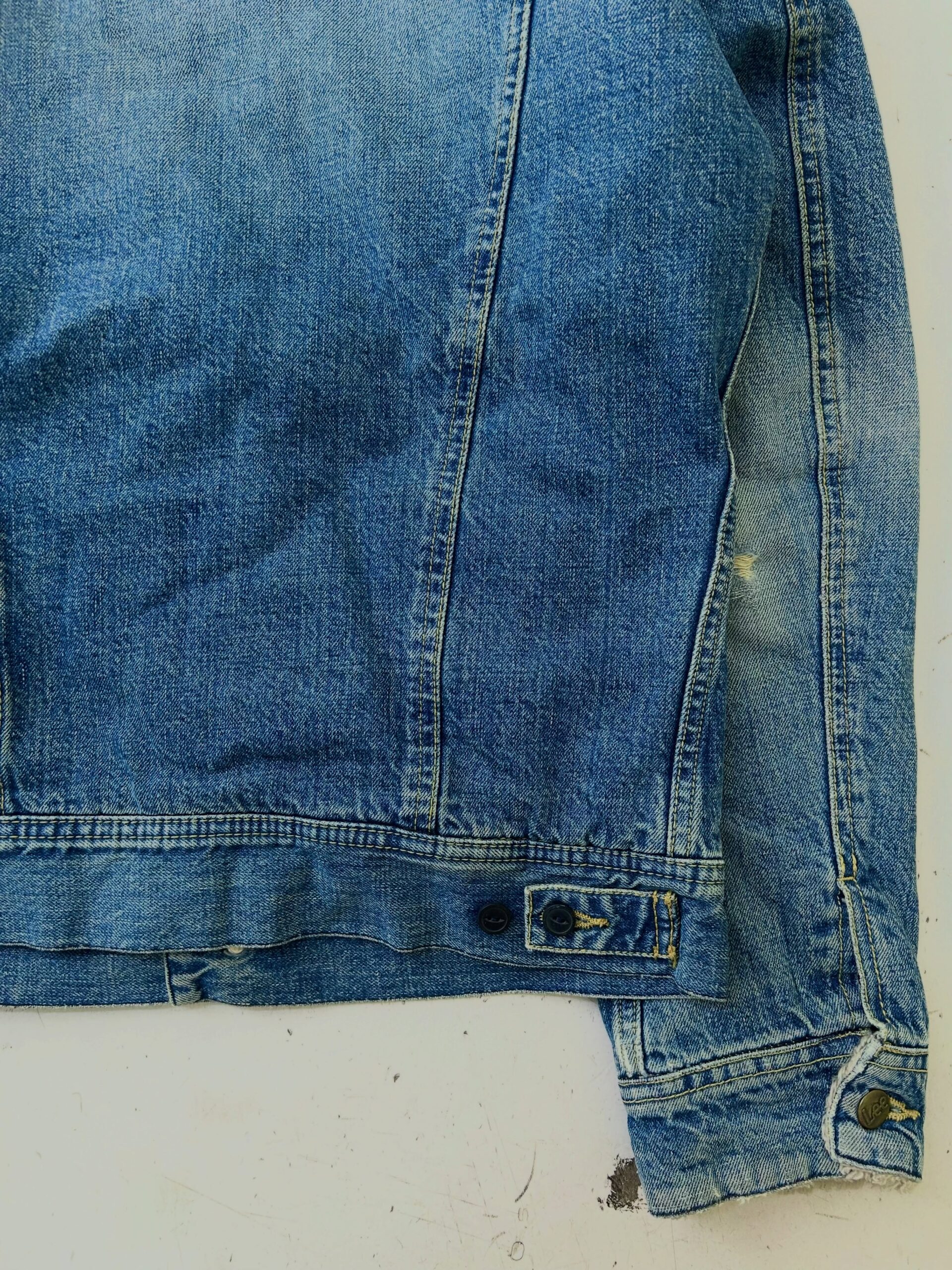VTG RARE LEE SHERPA COLLAR DENIM JACKET,Size-M,C38/L24 - Image 6
