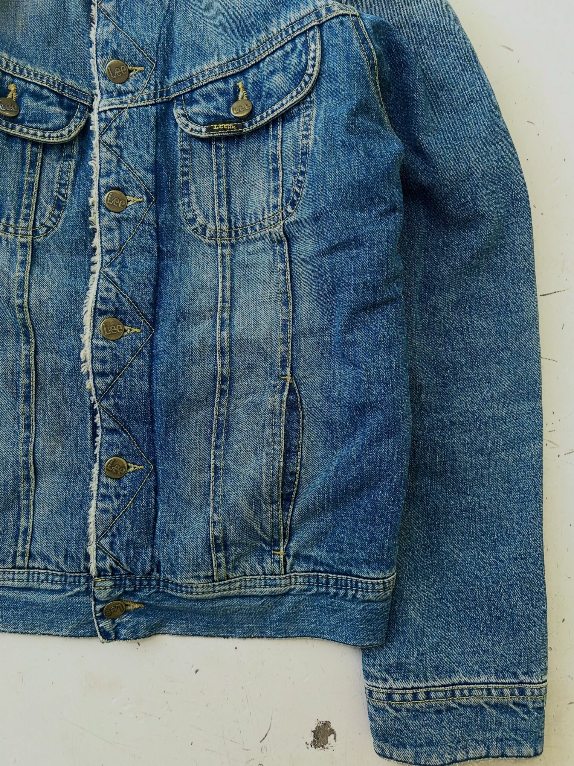 VTG RARE LEE SHERPA COLLAR DENIM JACKET,Size-M,C38/L24 - Image 5