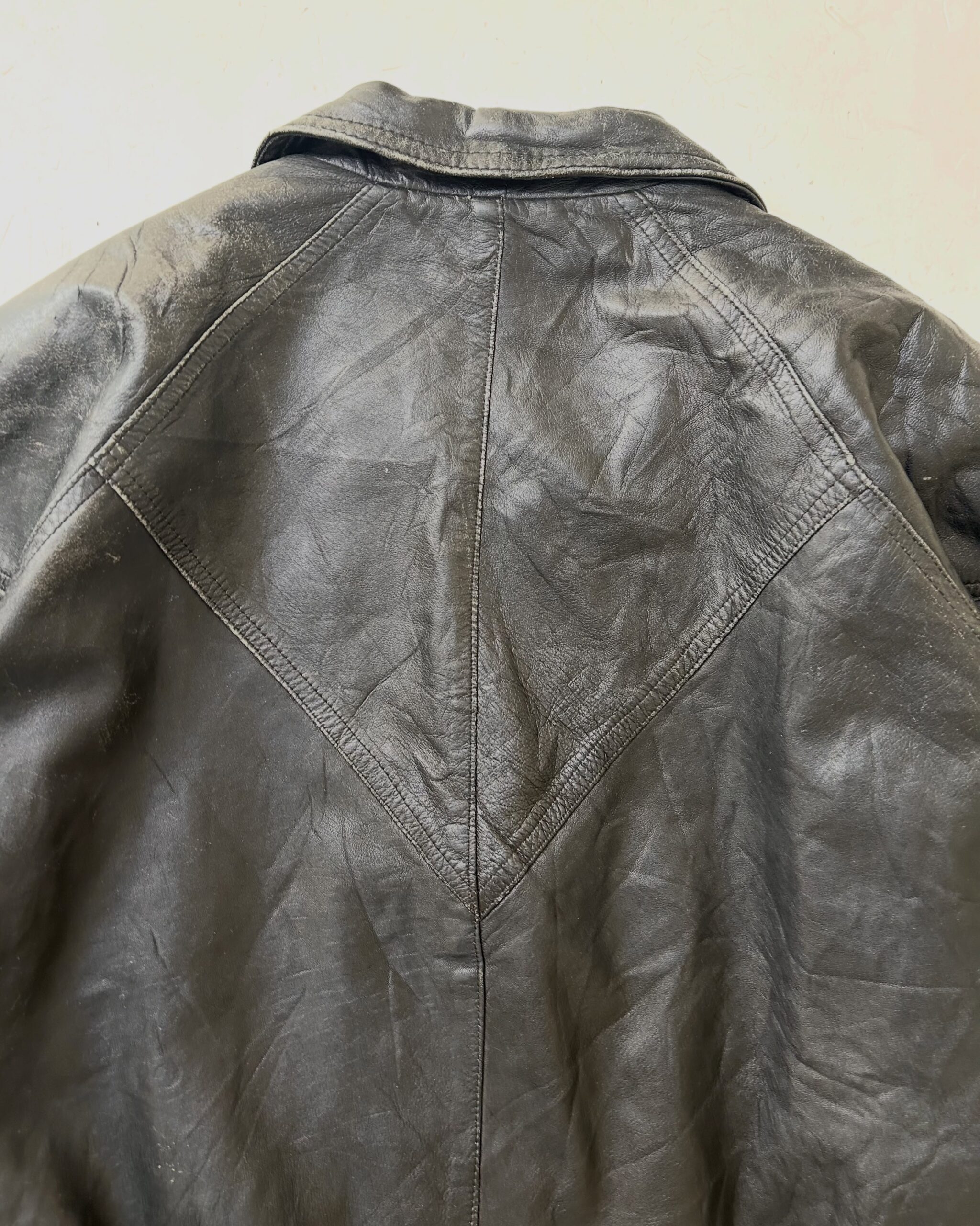 VTG 90s RARE BOMBER LEATHER JACKET, SIZE-XXL,C56/L28 - Image 5