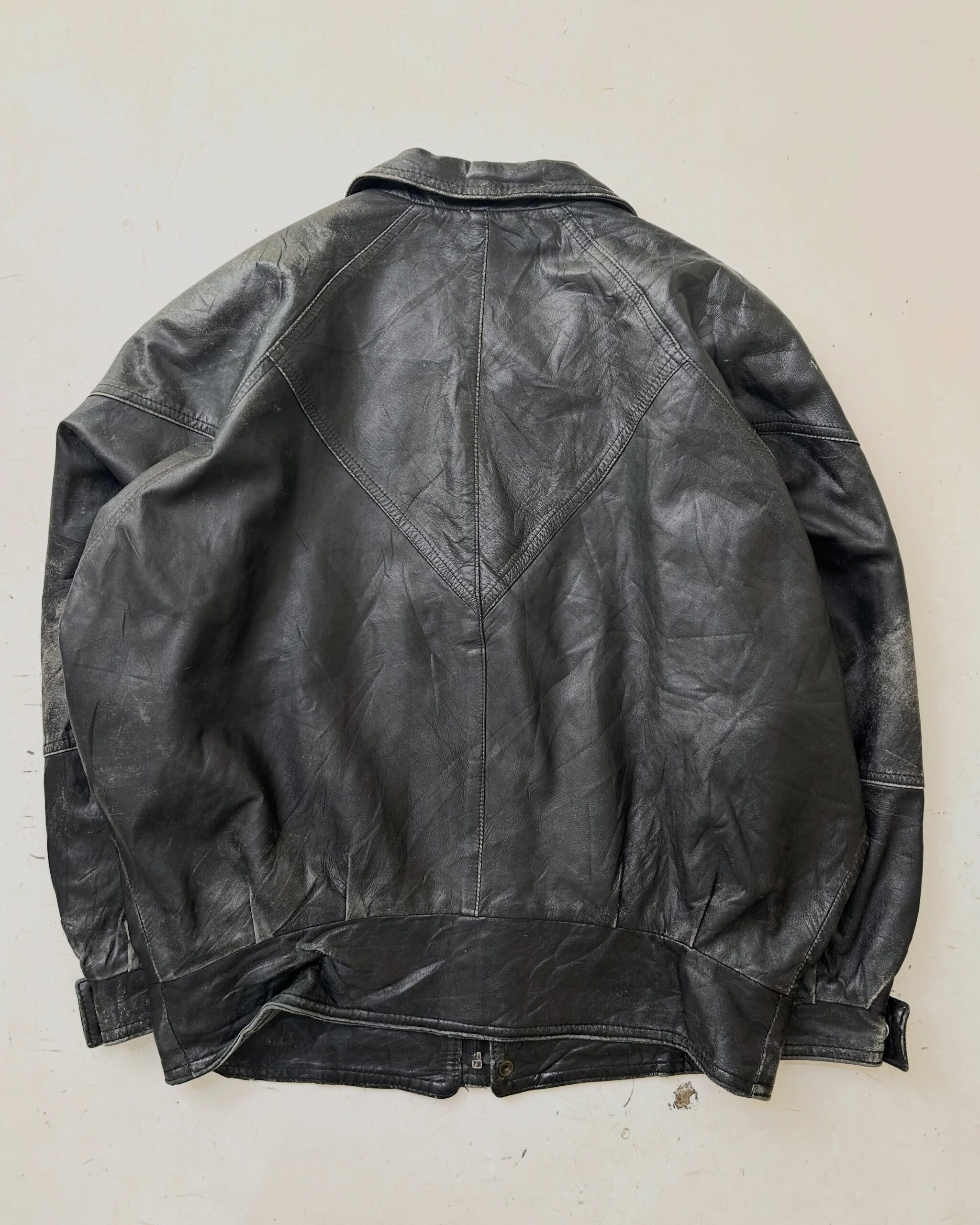 VTG 90s RARE BOMBER LEATHER JACKET, SIZE-XXL,C56/L28 - Image 6