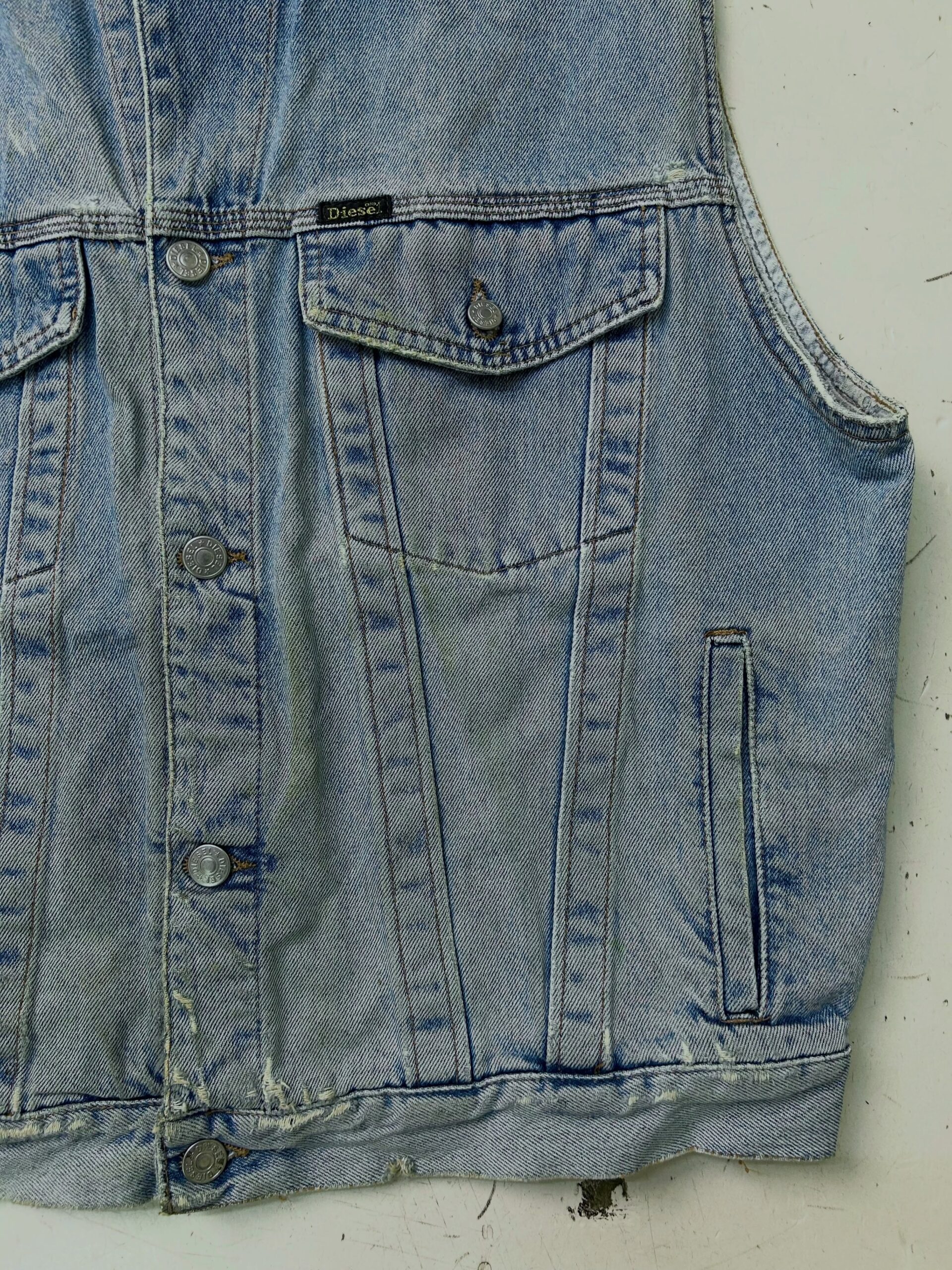 VTG 90s PREMIUM DIESEL DENIM VEST,Size-M/L,C44/L23 - Image 4