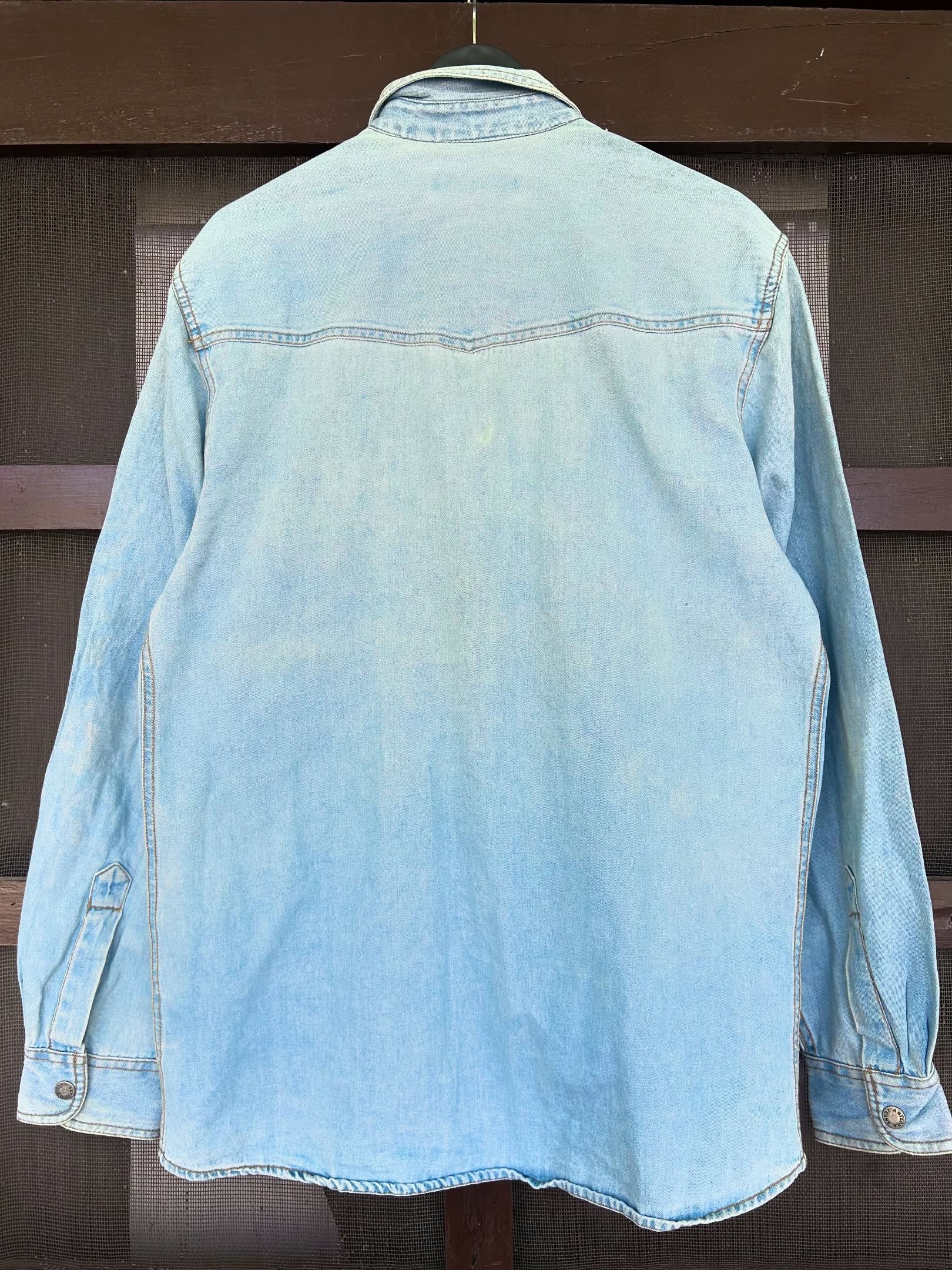 Vintage Arizona light blue cotton chambray shirt,Size-L,C42/L29 - Image 5