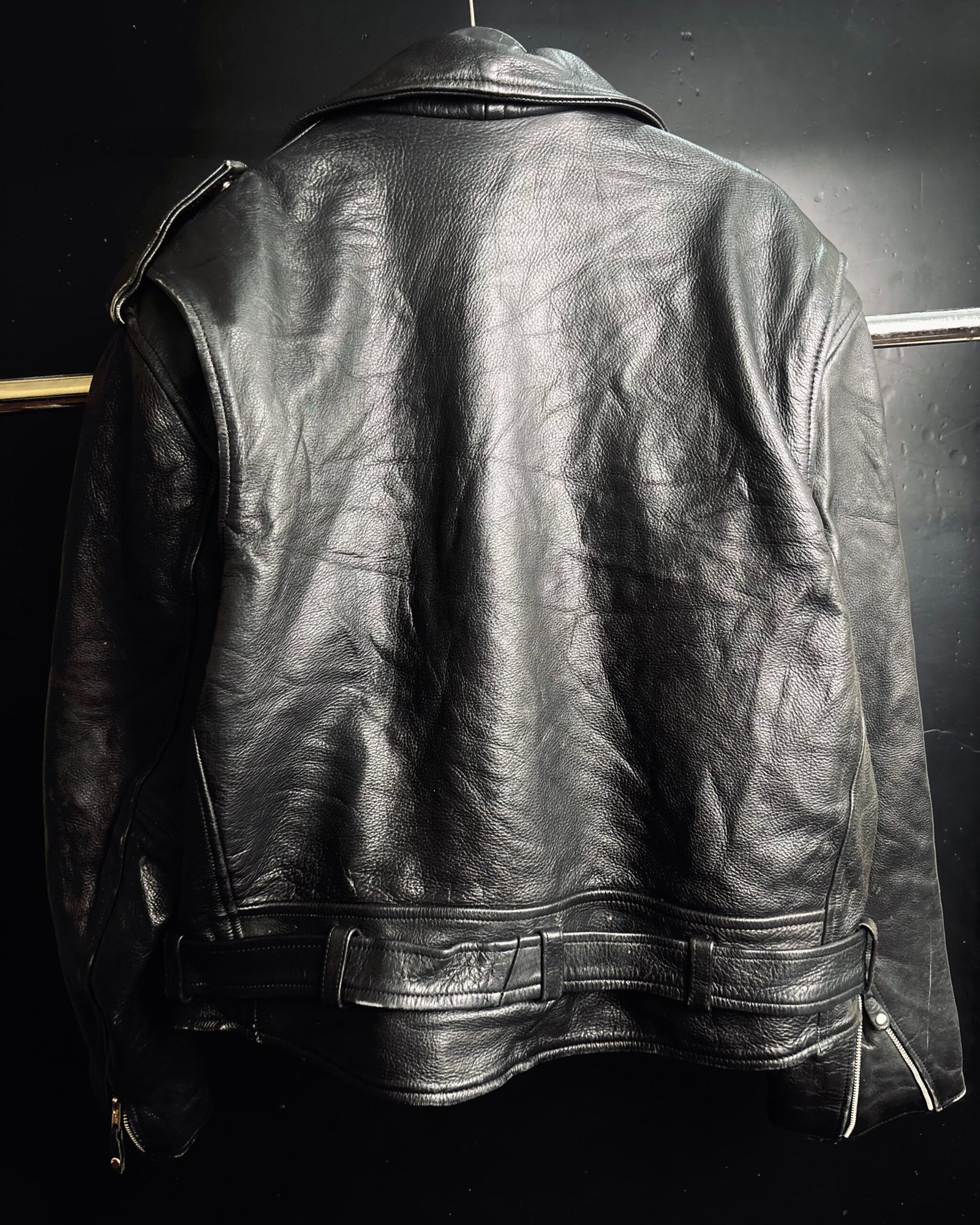 WILSON LEATHER BIKER JACKET,Size-XL,C48/L25 - 50thrifts